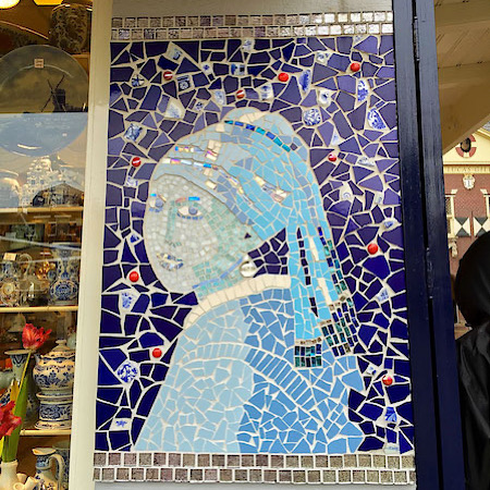 Girl with a Pearl Earring Delft Blue mosaic