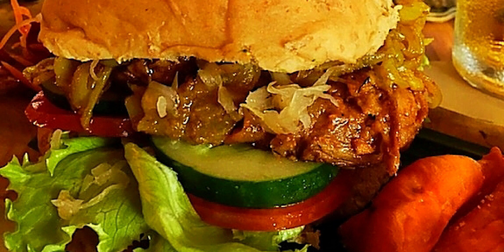 seitan burger from earth cafe ubud bali