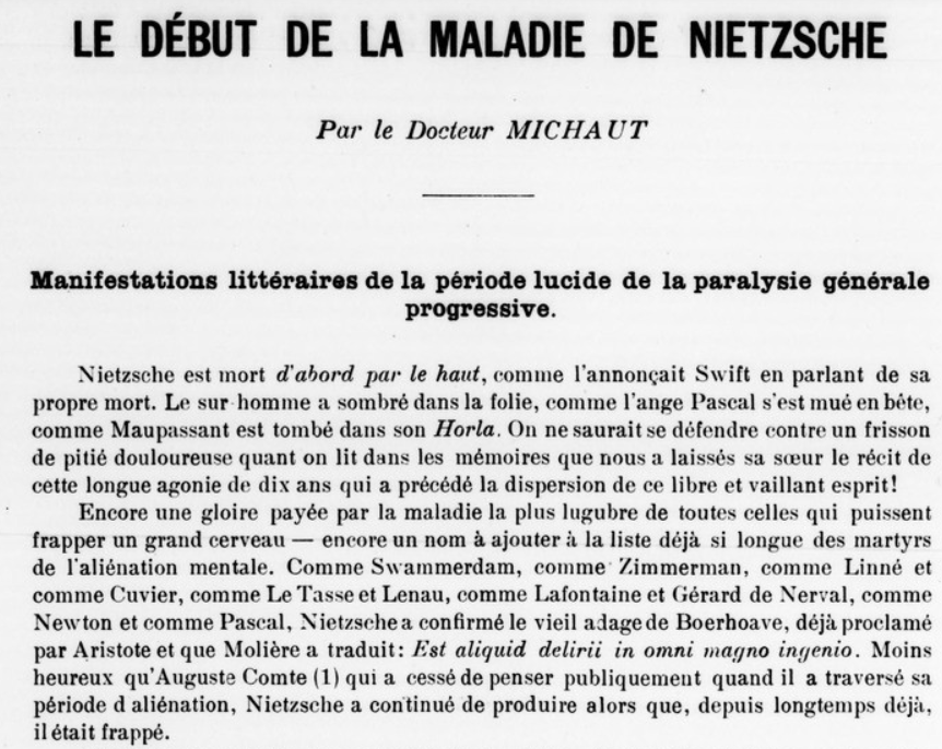 la maladie de Nietzsche