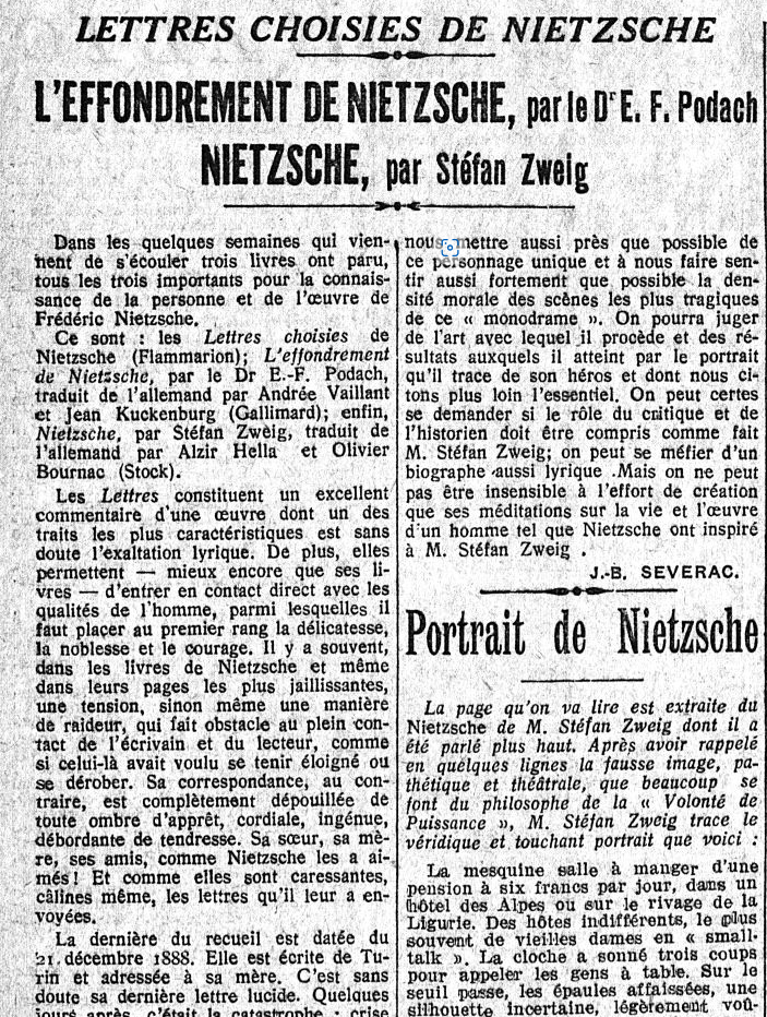 Nietzsche Podach Stefan Zweig