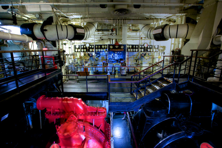 The Queen Mary, engine room