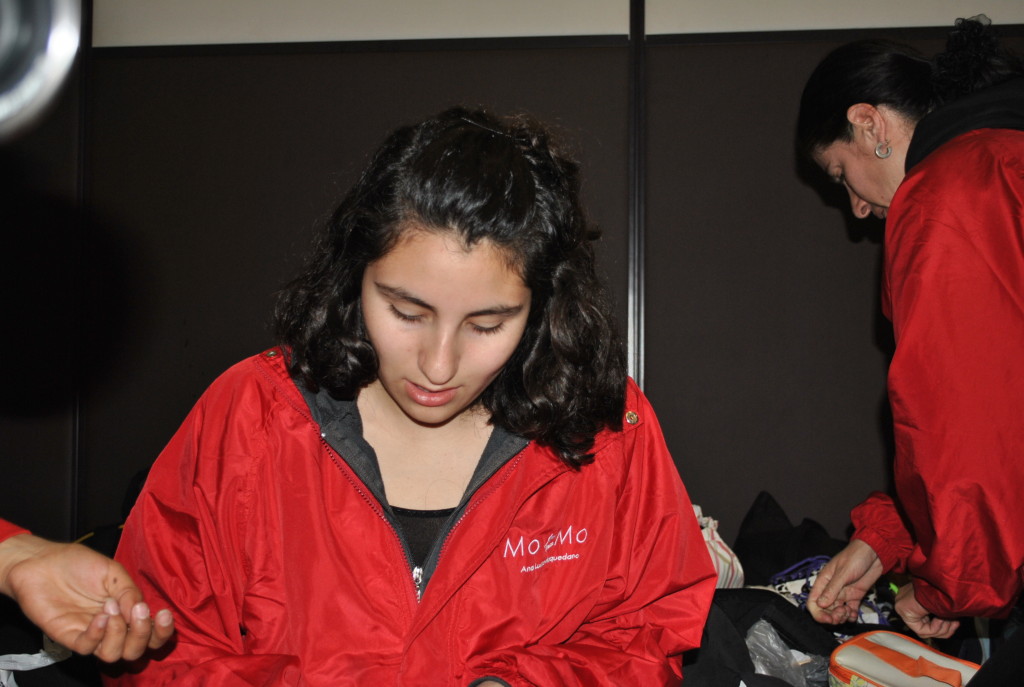 lía aydando antes del concurso