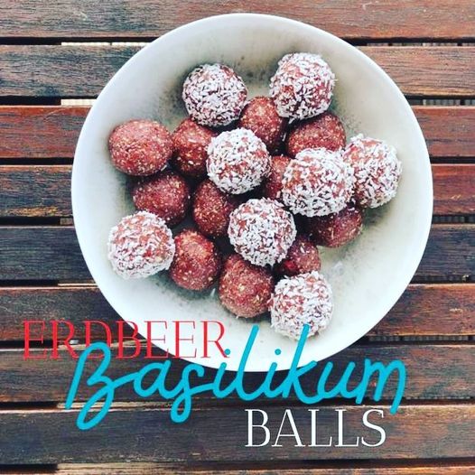 Erdbeer Basilikum Balls ❤️😋