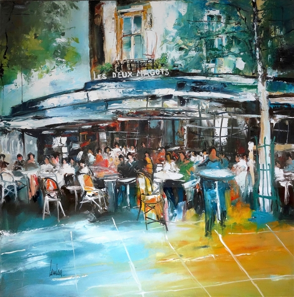 "Timing les Deux Magots" - 100x100