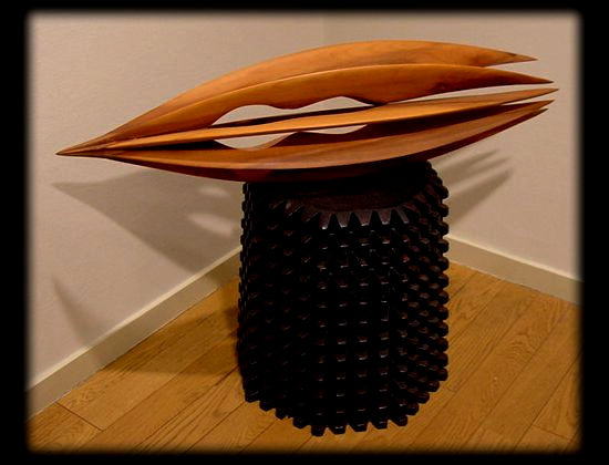 "Ship and Seed in Meditation-M1" Wood [Loquat] 25×80×25cm