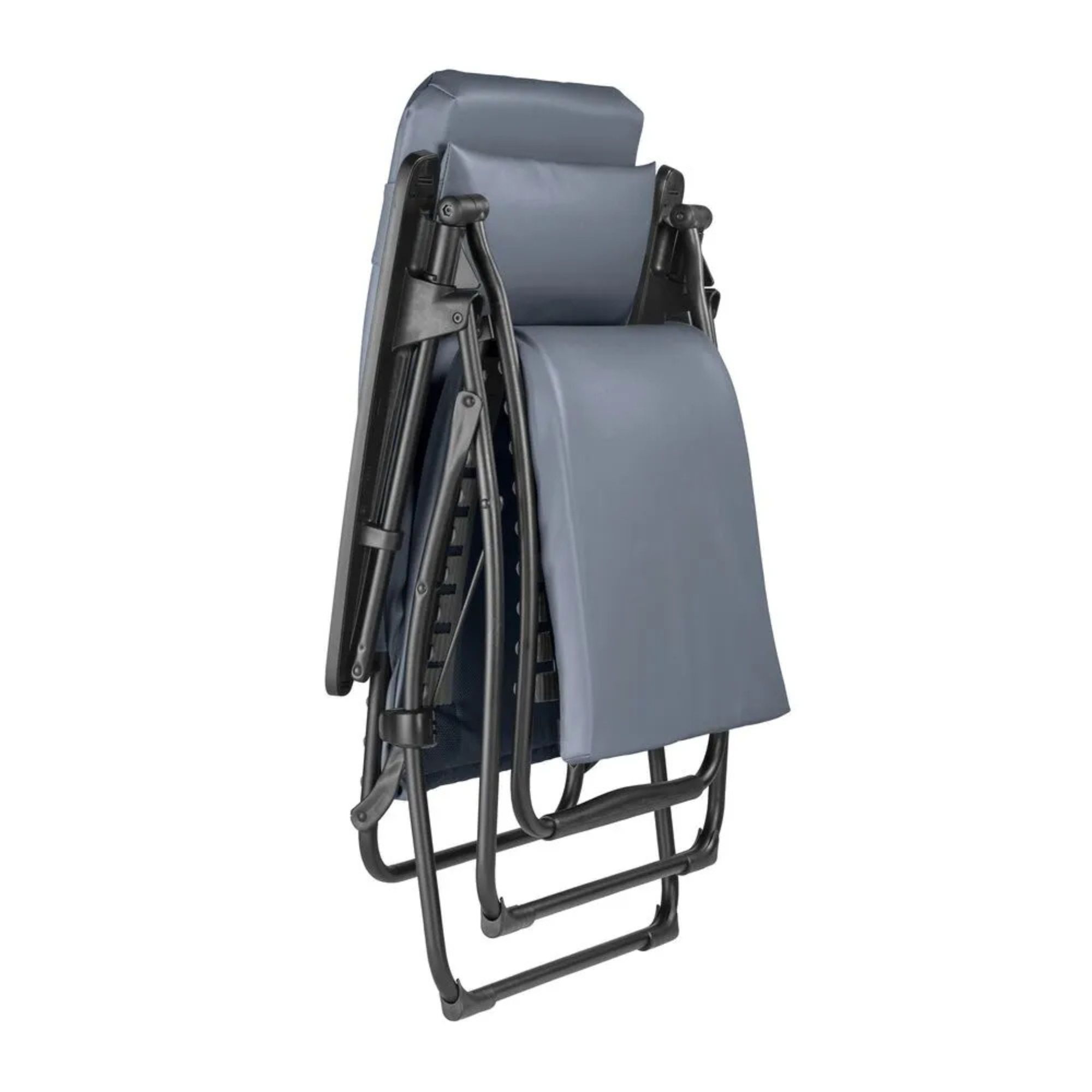 Fauteuil relax Vital Lafuma gris charbon replié, compact et facile à transporter