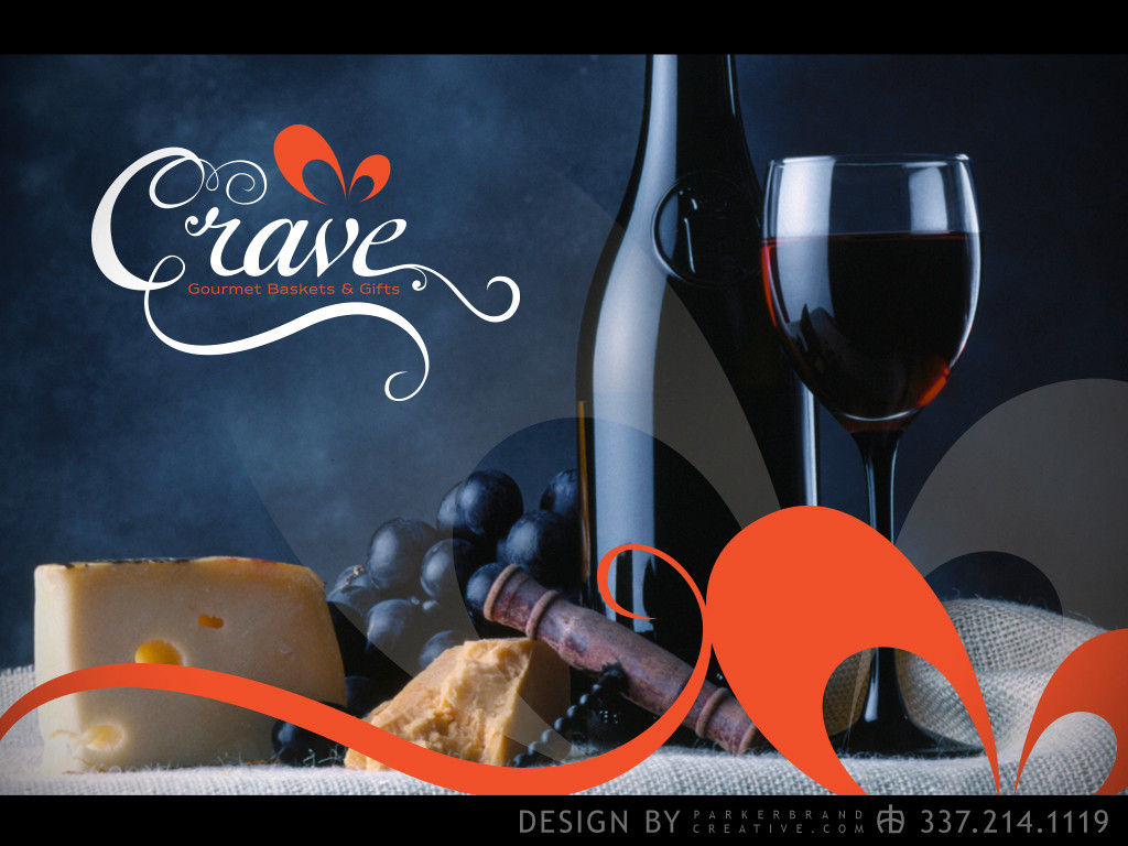 Crave Gourmet Baskets & Gifts Logo Design Lake Charles Parker Brand
