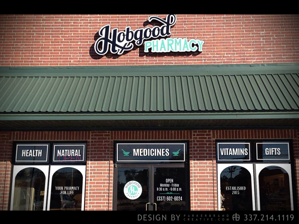 Hobgood Pharmacy Logo Design Lake Charles Parker Brand Advertising • Marketing • Graphic