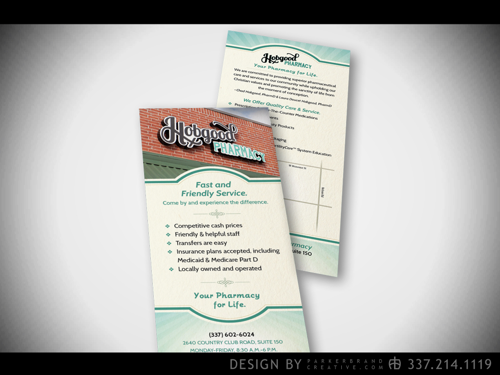 Hobgood Pharmacy Logo Design Lake Charles Parker Brand Advertising • Marketing • Graphic