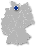 Grafik: Immobilienposition auf Deutschlandkarte: Papenstraße, Hamburg ca. 8.000 m2 BGF Fertigstellung: 2015, Hamburg / Copyright DEUTSCHE IMMOBILIEN Entwicklungs GmbH