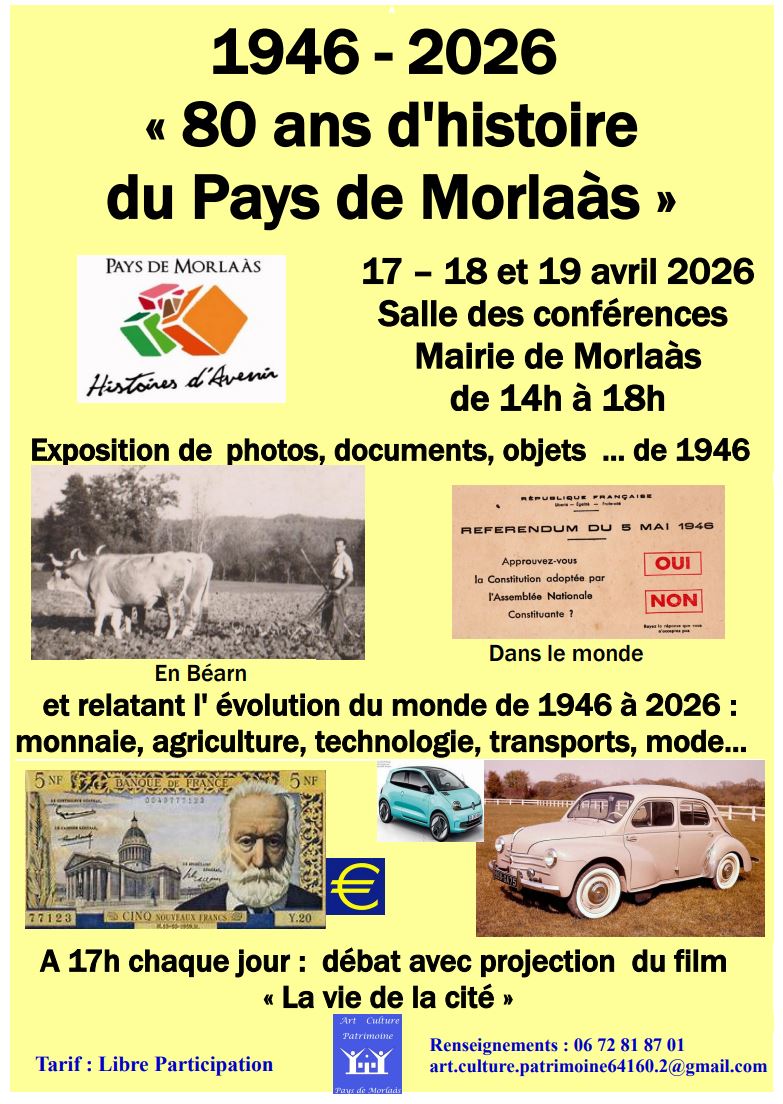 Exposition "80 ans d'histoire du Pays de Morlaàs"