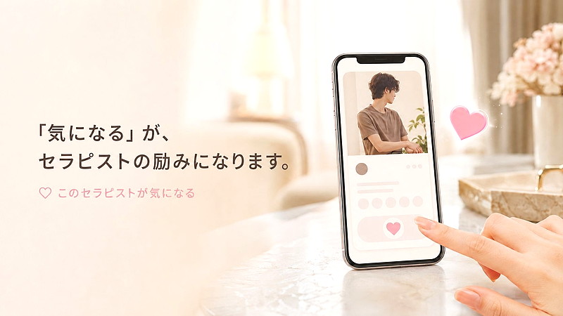 「♡ このセラピストが気になる」機能を導入しました