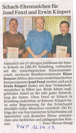 07.04.13, Untergriesbach, Silberne Ehrennadel für Josef FENZL und Erwin KÜSPERT,