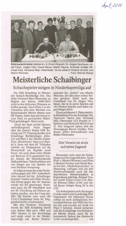 April 2010, BezL-Meister