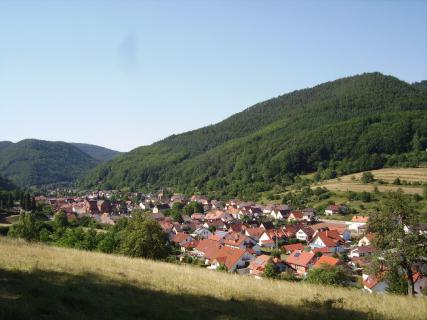 Ferienwohnung im Pfälzerwald, Sonja Anton Eußerthal, Pfalz, Südliche Weinstraße, Blick auf den Ort