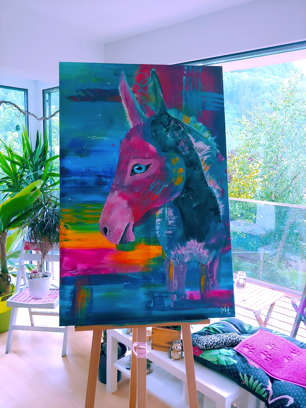 Esel mit Acryl auf einer 75 x 115 Leinwand (zu verkaufen)