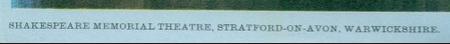 Withdrawn air letter unused - Shakespeare festival - Shakespeare Memorial Theatre - Stratford-on-Avon - Warwickshire