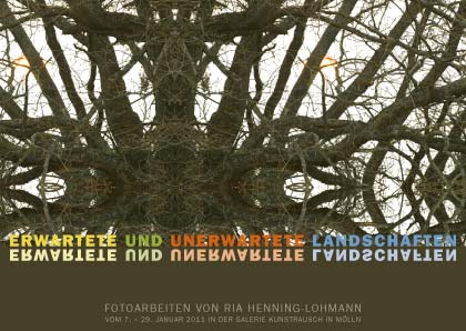 Ria Henning-Lohmann | Ausstellungsflyer "Erwartete und unerwartete Landschaften", 2011, Galerie Kunstrausch, Mölln