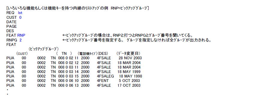 LD 81（内線と機能のリストアップ）　説明図4