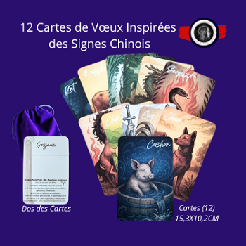 12 Cartes de Vœux Inspirées des Signes Chinois