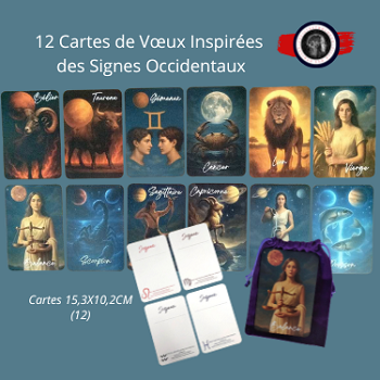 12 Cartes de Vœux Inspirées des Signes Occidentaux