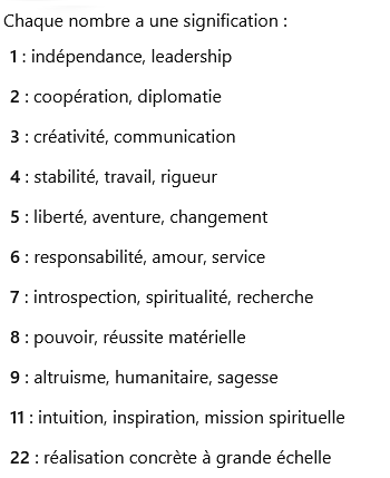 Bref résumé des chemins de vie