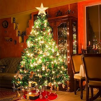 l'étoile traditionnellement placée en haut du sapin de Noël