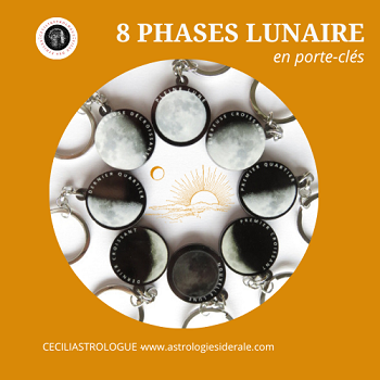 Porte-clés 8 phases de la lune