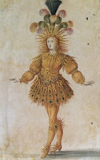 Louis XIV en Soleil, costume du ballet du 02 MAI 1651