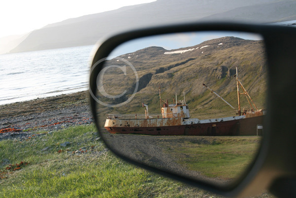 Gadar, Islands ältestes Stahlschiff im Patreksfjord in den Westfjorden