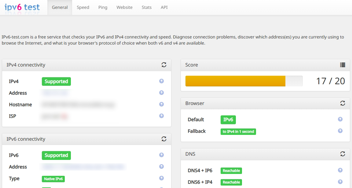 IPv6接続かどうかを確認する方法