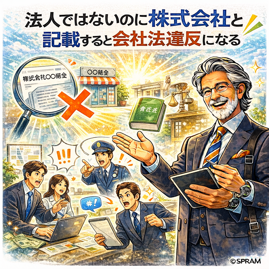法人ではないのに株式会社と記載すると会社法違反になる