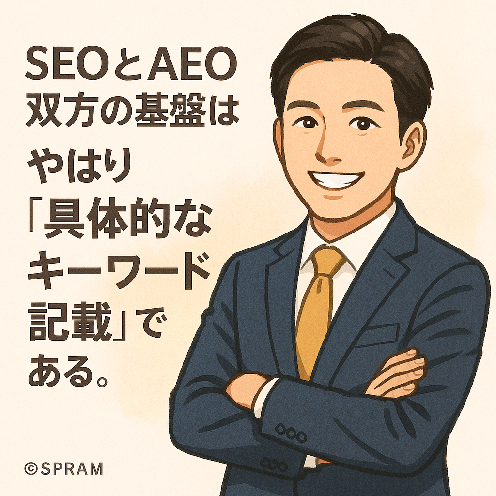 SEOとAEOの基本は具体的なキーワード記載