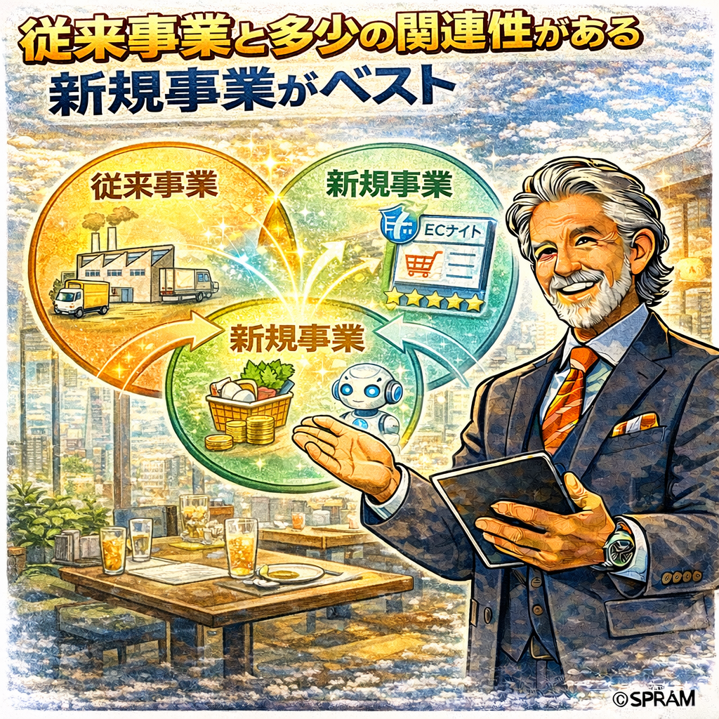 従来事業と多少の関連性がある新規事業がベスト