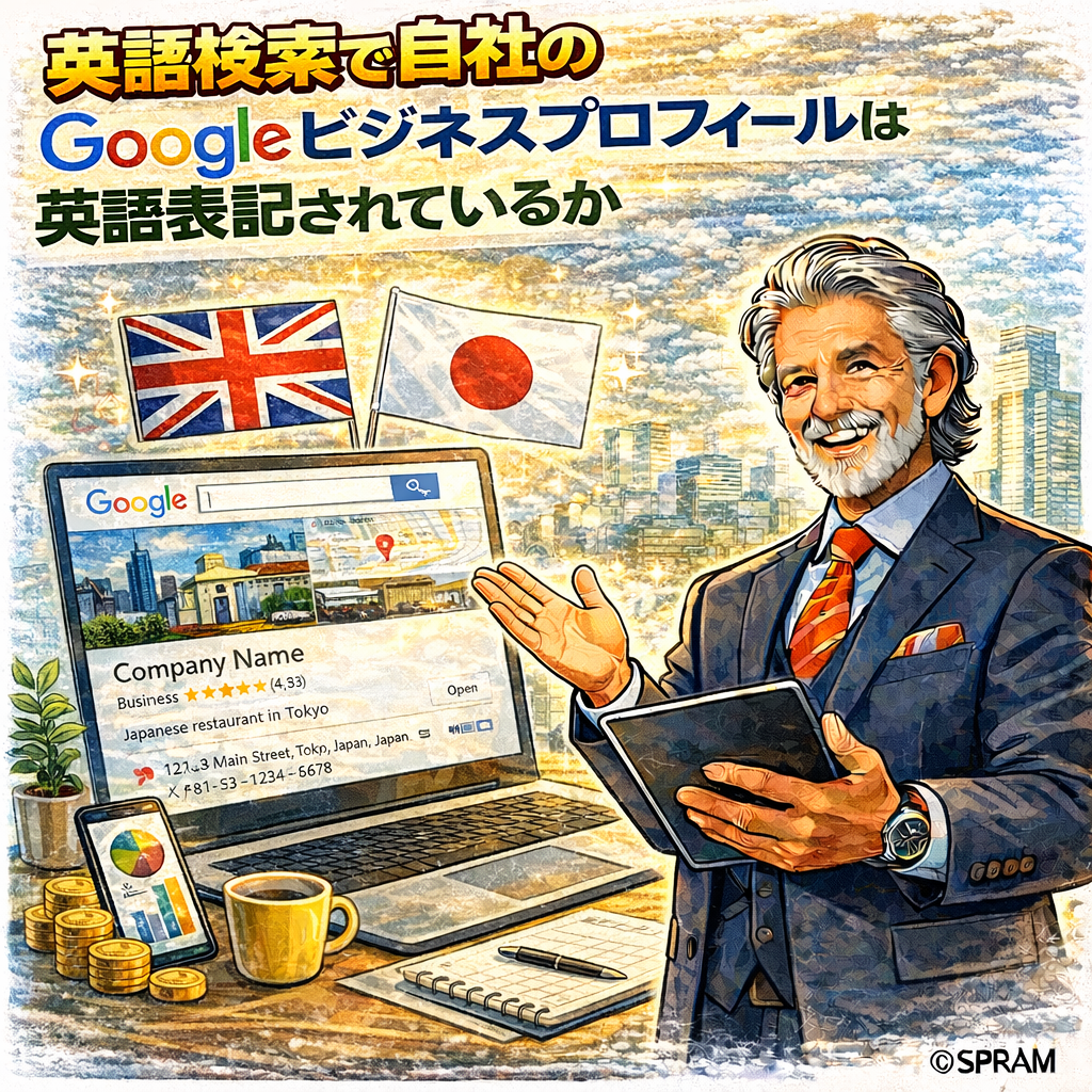 英語検索で自社のGoogleビジネスプロフィールは英語表記されているか