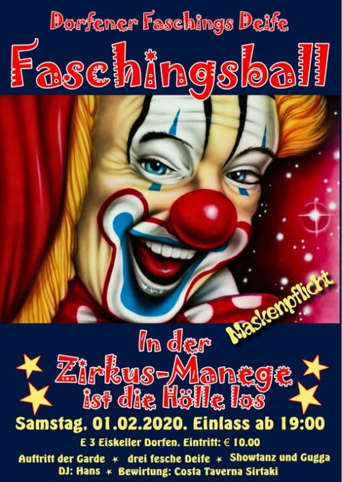 Plakat Faschingsball in Dorfen
