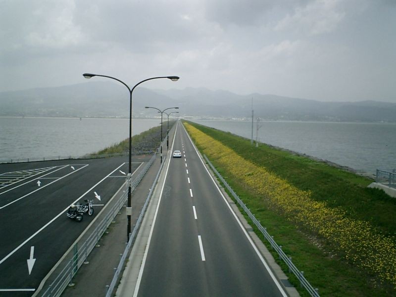 4月30日諫早堤防道路です。