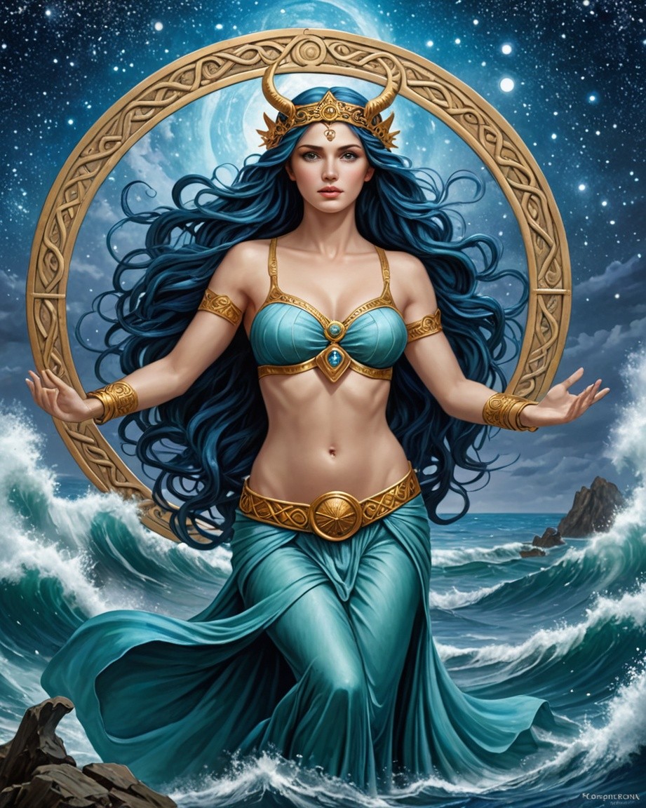 Némétona-neptuna, les nymphes. Déesse des océans anciens.