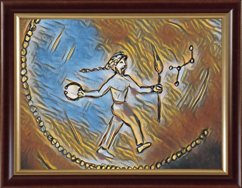 Mythologie gauloise. Celui où celle qui possède la lumière possède aussi la Torc, l'histoire et le temps en marche (monnaie gauloise).