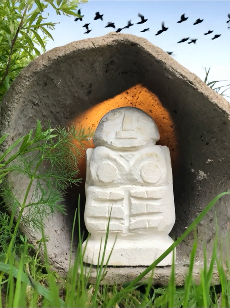 Déesse mère des vieux dolmens, elle enfante la vie et la mort, et elle se tient aux portes de l'autre monde.