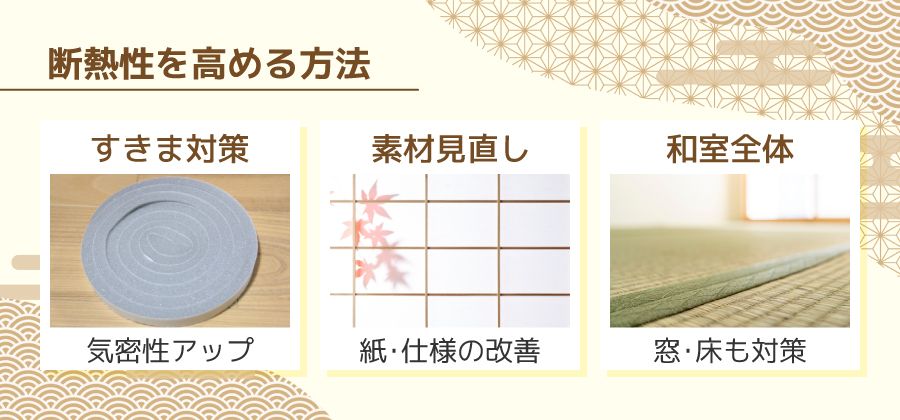 ふすまや障子の断熱性を高める方法