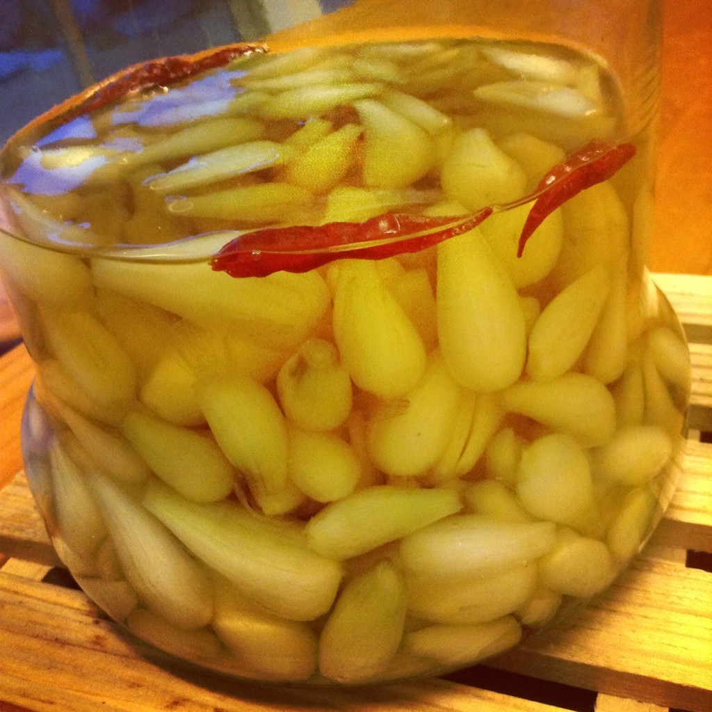自家栽培のらっきょう甘酢漬け(レシピ付) , 佐賀市の英語・ヨガ・アート・ベジ料理教室/自然の英語工房