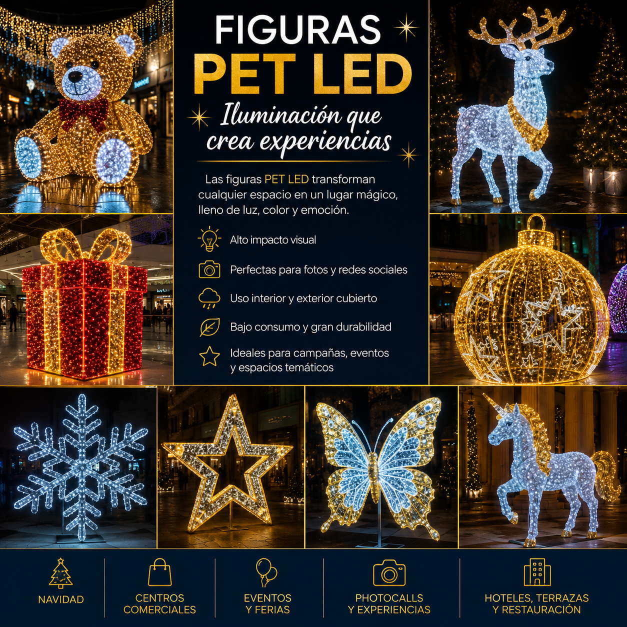 Figuras PET LED: la decoración temática que convierte cualquier espacio en una experiencia visual