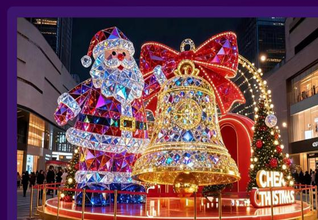 Papá Noel luminoso con campana dorada: la Navidad más brillante y sostenible