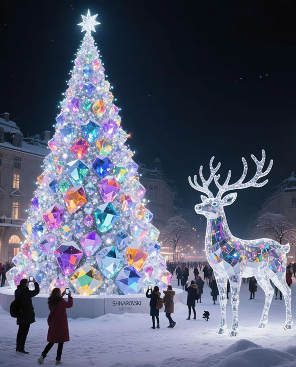 Árbol y reno luminosos: la elegancia sostenible de la Navidad
