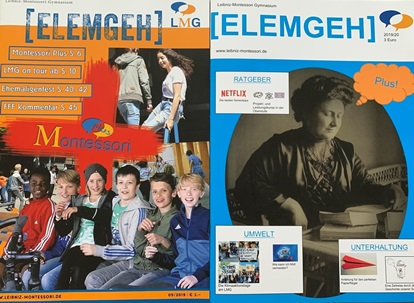 Beispiele der Schulzeitung [ELEMGEH] aus den Jahren 2019 und 2020
