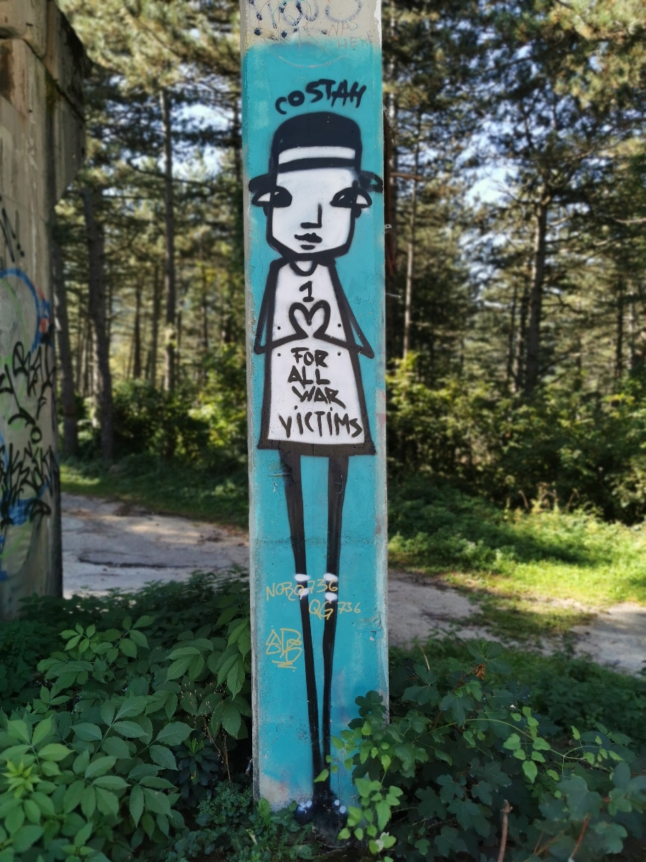Die ganze Bahn ist voll mit Graffities. Das finde dann auch ich ganz schön. 😇
