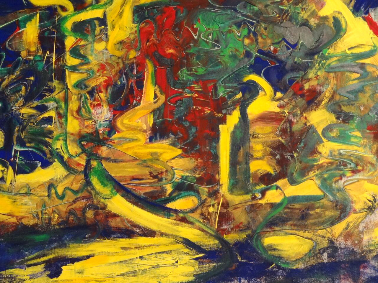 "Jazz-Improvisation" Gouache auf Leinwand, 90x110 cm