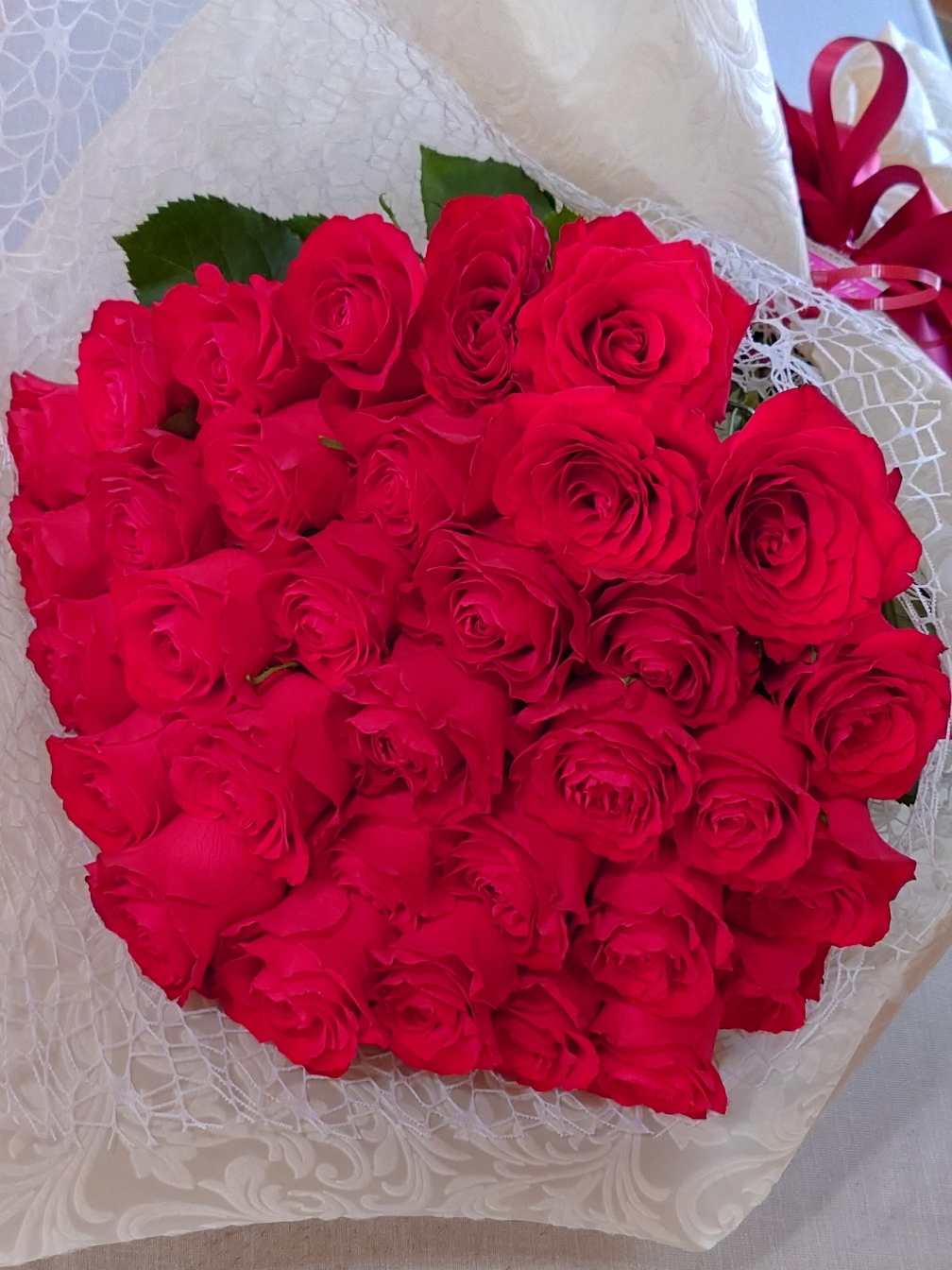 プロポーズブーケ赤薔薇40本　ご予約承ります