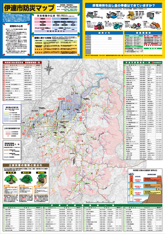 伊達市防災マップ（2008　伊達市）